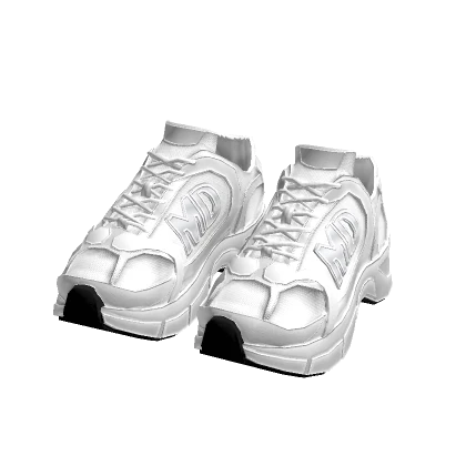 White Trendy Runner Sneakers