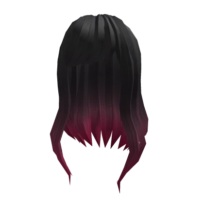 Fuchsia Pink Ombre Long Hair & Side Bangs