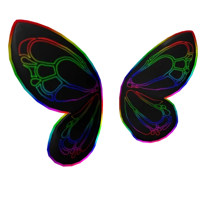 Cartoony Rainbow Butterfly Wings