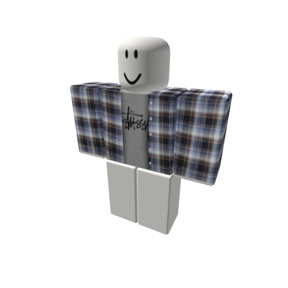 plaid w/ grey stüssy shirt (long)