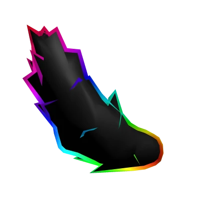 Cartoony Rainbow Outline Spiked Floof Tail