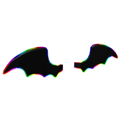 Cartoony Rainbow Devil Wings