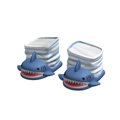 Blue Cute Shark Slippers w/ Socks