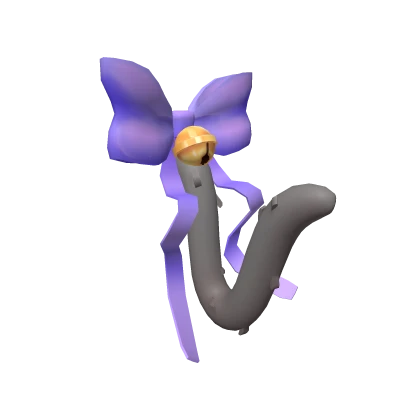 Purple Cat Tail with Bell n' Bow