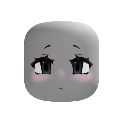 Black Chibi Cute Emo Face [Recolorable]