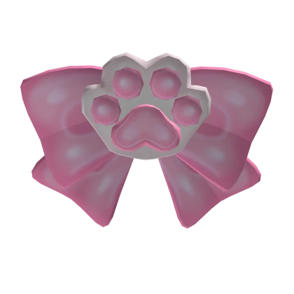 Pink Cat Paw Front Bow