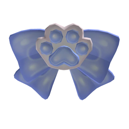 Blue Cat Paw Front Bow