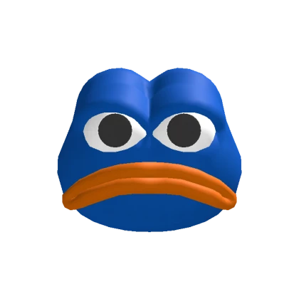 Blue Sad Frog Meme Head