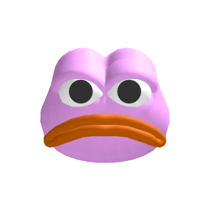 Pink Sad Frog Meme Head