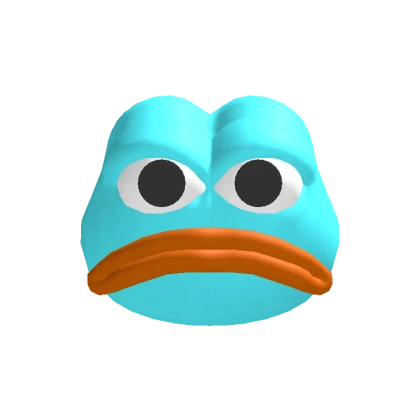 Cyan Sad Frog Meme Head