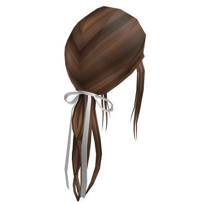 Brown Low Ponytail W White Ribbon