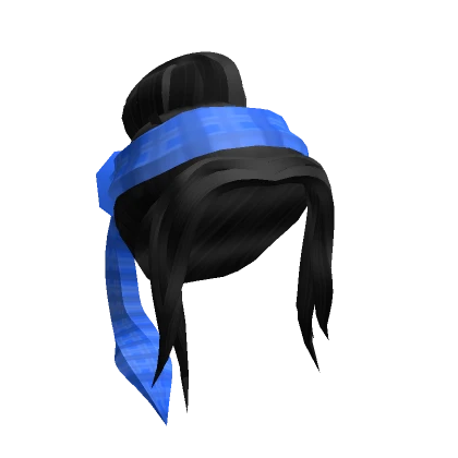 Black Bun With Blue Bandana