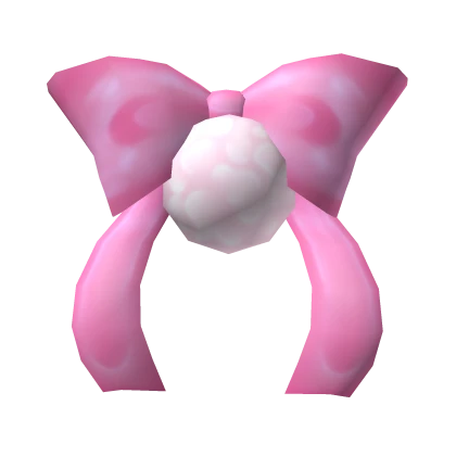 Bunny Tail Bow In Pink