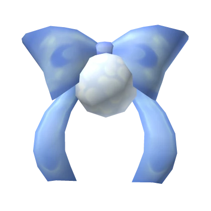 Bunny Tail Bow in Blue