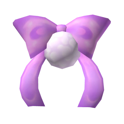 Bunny Tail Bow In Purple