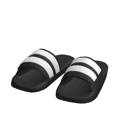 Black Slides Striped Slippers Y2K Summer Shoes