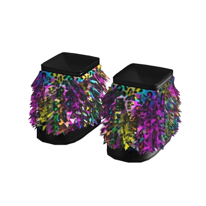 Scene Rainbow Fuzzy Fur Boots