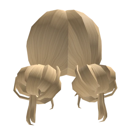 Double low messy buns in blonde