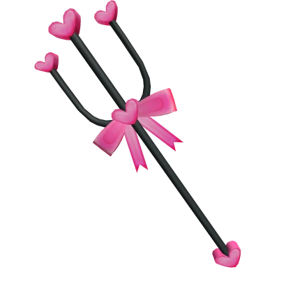 Halloween Black & Pink Heart Pitchfork