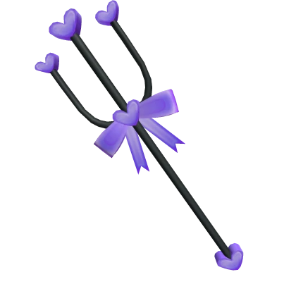 Valentines Day Black & Purple Heart Pitchfork