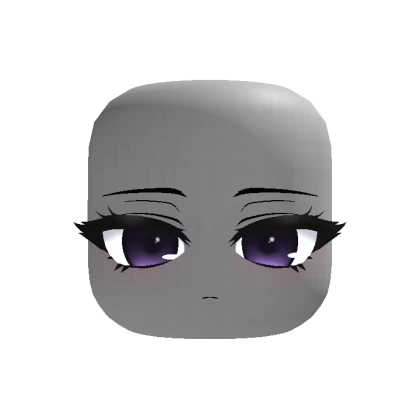 Animated Cute Tired Chibi Face- Dim Purple