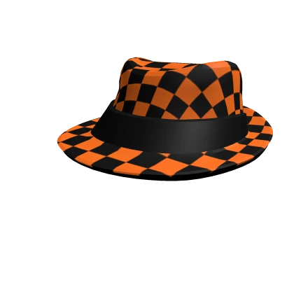 Orange Checker Fedora