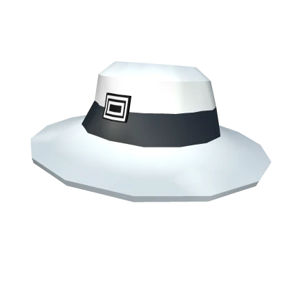 White & Black Banded Retro Hat