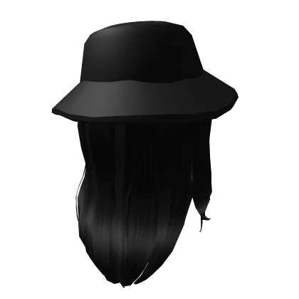 Black Trendy Hat and Black Hair