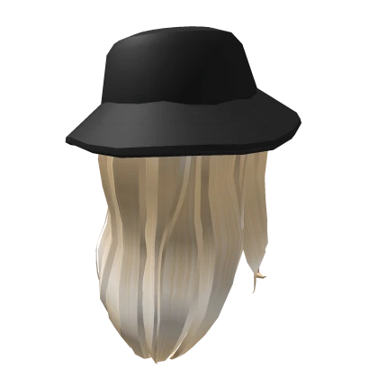 Black Trendy Hat / Blonde Hair