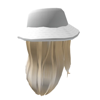 White Trendy Hat / Blonde Hair