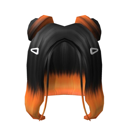 Black To Orange Half Up Spacebuns with Hairclips