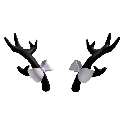 Black Antlers with White Bow