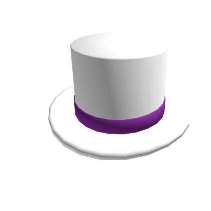 White Purple Banded Top Hat