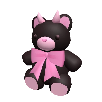 Black & Pink Demon Teddy Bear