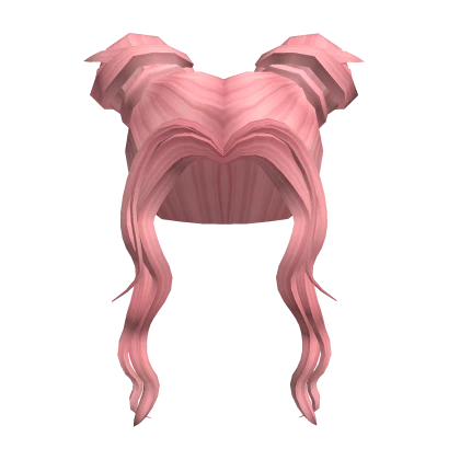 Pink Wavy Space Buns
