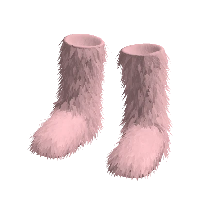 Fur Boots Pink Fuzzy Furry Cozy Winter Shoes Y2K