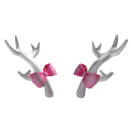 White Antlers with Pink Bow