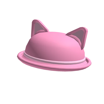 Snazzy Pink Cat Bowler Hat 