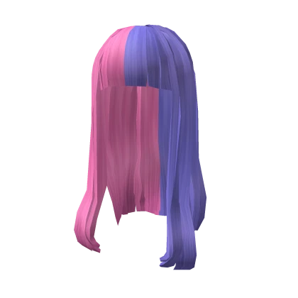 Purple & Pink Split with Bangs