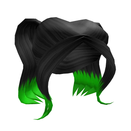 Fierce Black Popstar Pigtails with Green