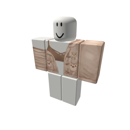 ପ kawaii fuzzy bear coat + brown top ♡