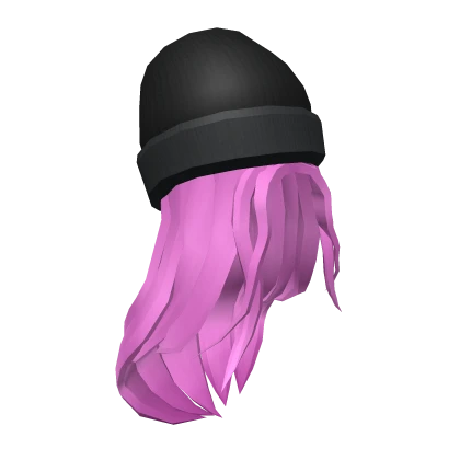 Casual Pink Hair w/ Beanie