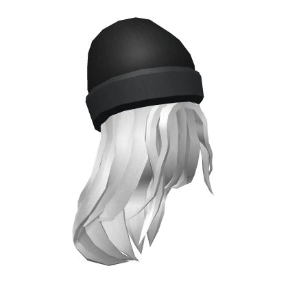 Casual White Hair w/ Beanie