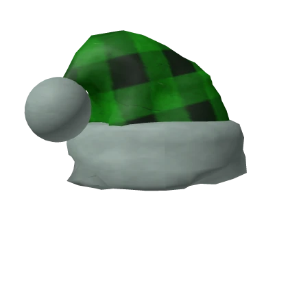 Green Plaid Santa Hat