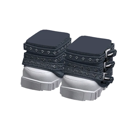 Y2K Denim Legwarmers White Blue