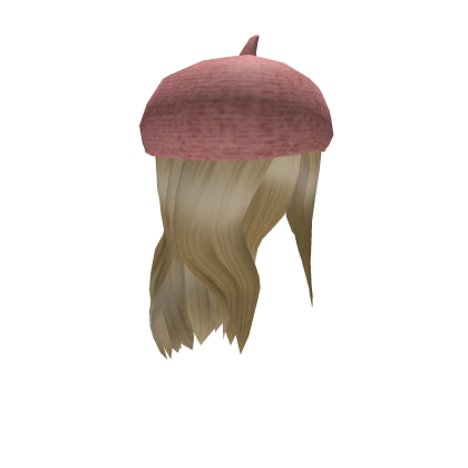 Pink Beret Blonde Hair