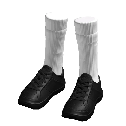 Black Sneakers w/ White Socks