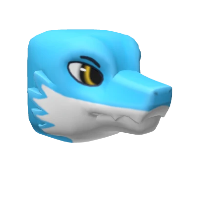 Cyan Furred Dragon Head