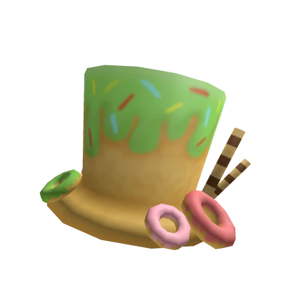 Delightful Green Donut Top Hat