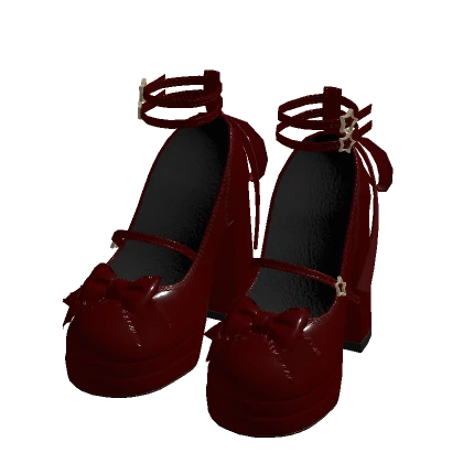 ♾️ Red goth doll platform shoes